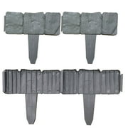 HomeCozy 10pcs Garden Edging Border Faux Stone Form Design Anti-deform Garden Edging Border, Garden Landscape Edging Border Yard Supply